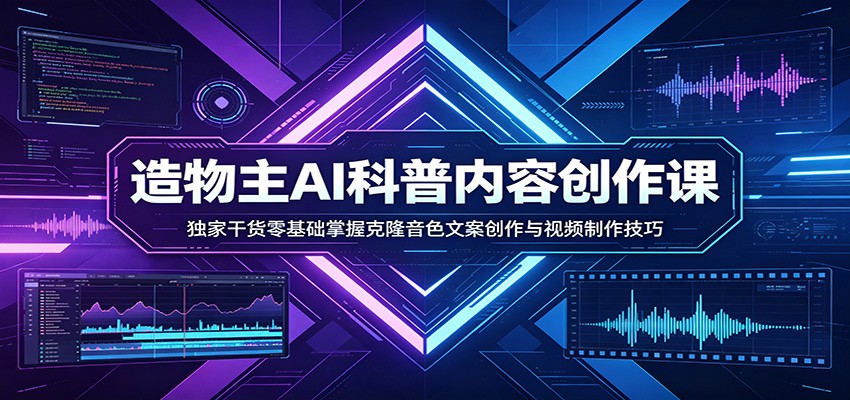 AI科普内容创作课：独家干货零基础掌握克隆音色文案创作与视频制作技巧云辞狐 ∞ 稳定更新轻创终点站