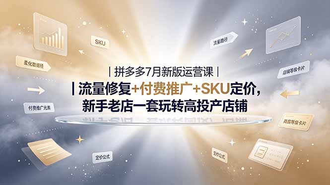 2026拼多多掘金运营私教大课-7月，流量推广定价申诉全覆盖，一套打法稳定店铺长期出单云辞狐 ∞ 稳定更新轻创终点站