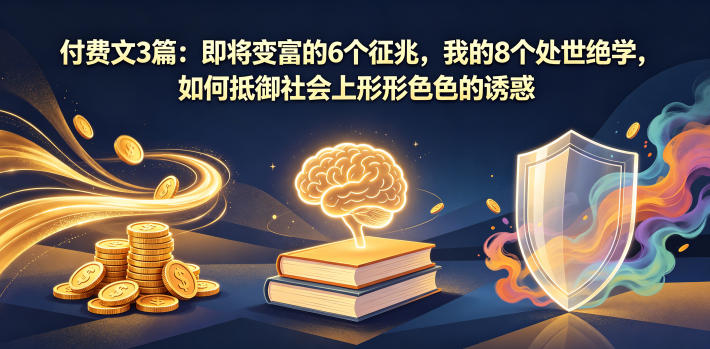 付费文3篇：即将变富的6个征兆，我的8个处世绝学，如何抵御社会上形形色色的诱惑云辞狐 ∞ 稳定更新轻创终点站