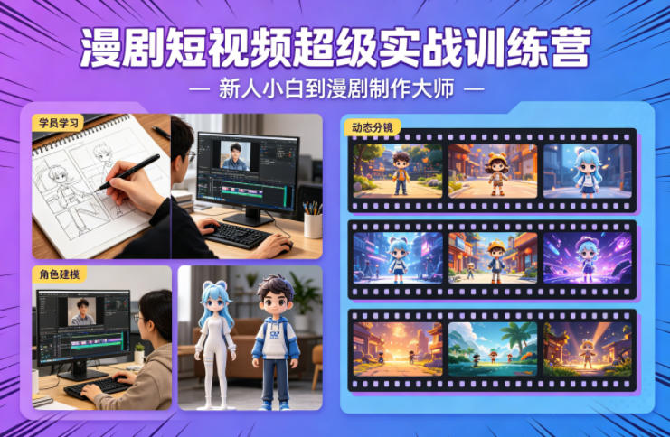 漫剧短视频超级实战训练营，新人小白到漫剧制作大师云辞狐 ∞ 稳定更新轻创终点站