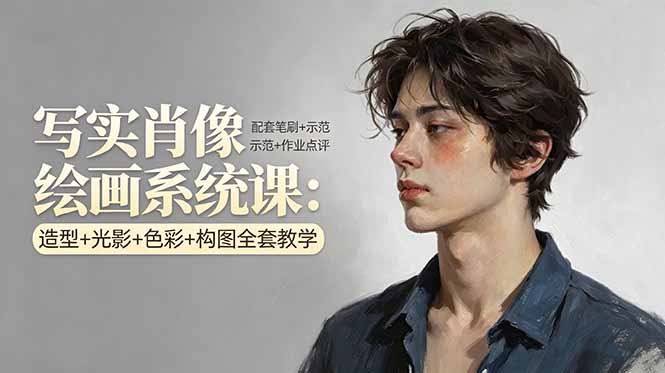 写实肖像绘画系统课：造型+光影+色彩+构图全套教学，配套笔刷+示范+作业点评云辞狐 ∞ 稳定更新轻创终点站
