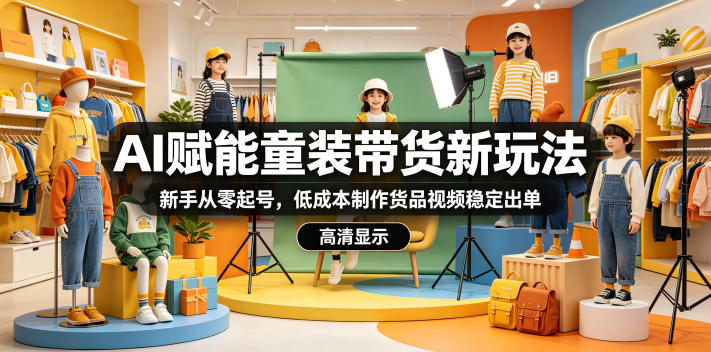 AI赋能童装带货新玩法，新手从零起号，低成本制作货品视频稳定出单云辞狐 ∞ 稳定更新轻创终点站