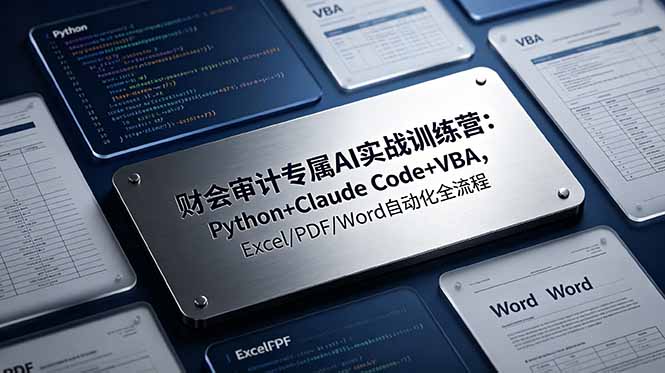 财会审计专属 AI实战训练营-更新：Python+Claude Code+VBA，Excel/PDF/Word自动化全流程云辞狐 ∞ 稳定更新轻创终点站