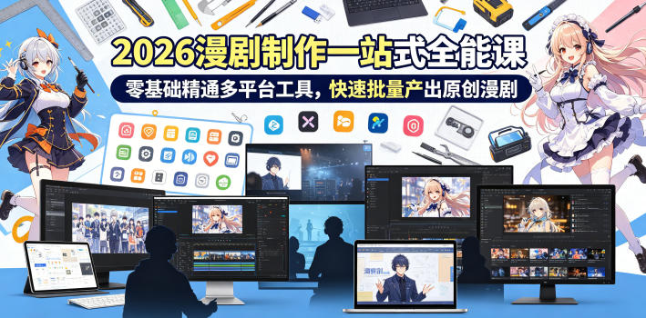 2026 AI漫剧制作一站式全能课，零基础精通多平台工具，快速批量产出原创漫剧云辞狐 ∞ 稳定更新轻创终点站