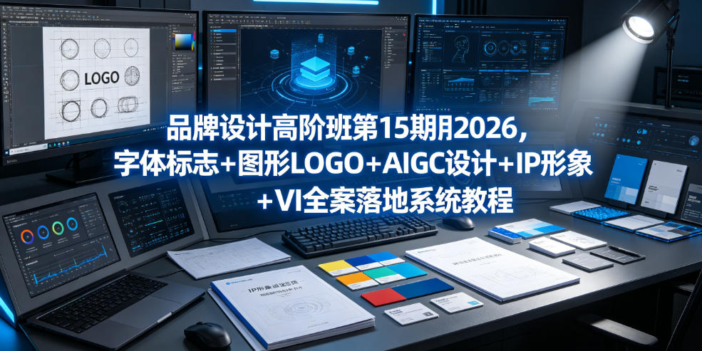 品牌设计高阶班第15期2026，字体标志＋图形LOGO＋AIGC设计＋IP形象＋VI全案落地系统教程云辞狐 ∞ 稳定更新轻创终点站