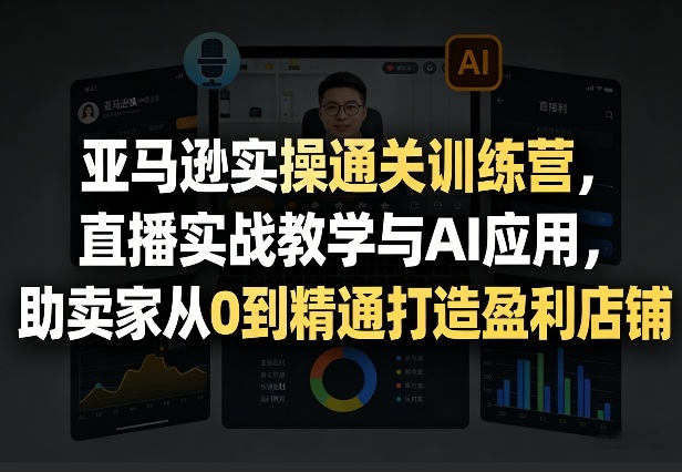 亚马逊实操通关训练营，直播实战教学与AI应用，助卖家从0到精通打造盈利店铺(更新5月8日)云辞狐 ∞ 稳定更新轻创终点站