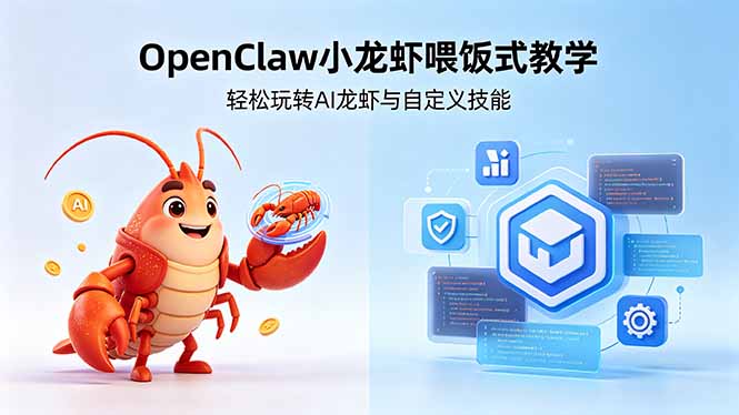 不用懂技术！OpenClaw小龙虾喂饭式教学，轻松玩转AI龙虾与自定义技能 (5月22更新云辞狐 ∞ 稳定更新轻创终点站