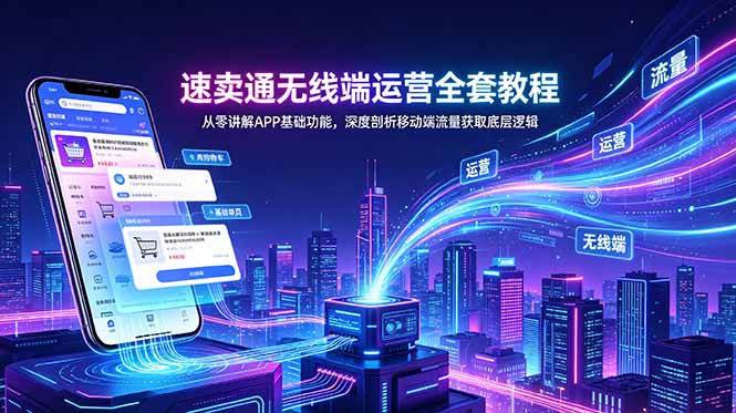 速卖通无线端运营全套教程，从零讲解APP基础功能，深度剖析移动端流量获取底层逻辑云辞狐 ∞ 稳定更新轻创终点站