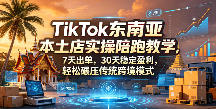 TikTok东南亚本土店实操陪跑教学，7天出单，30天稳定盈利，轻松碾压传统跨境模式云辞狐 ∞ 稳定更新轻创终点站