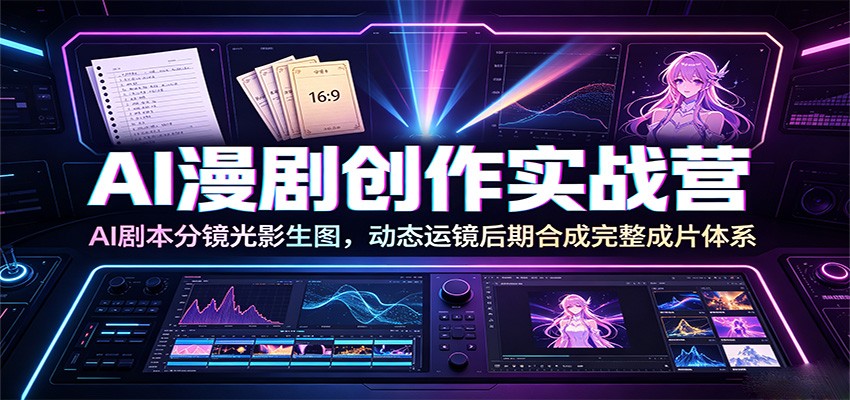 AI漫剧创作实战营：AI剧本分镜光影生图，动态运镜后期合成完整成片体系云辞狐 ∞ 稳定更新轻创终点站