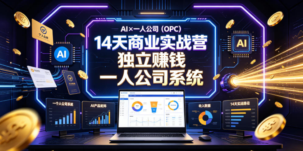 AI×一人公司(OPC)14天商业实战营，用AI帮你搭建一个属于你自己的、能独立賺钱的一人公司系统云辞狐 ∞ 稳定更新轻创终点站
