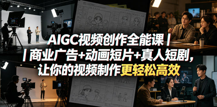 AIGC视频创作全能课｜商业广告+动画短片+真人短剧，让你的视频制作更轻松高效云辞狐 ∞ 稳定更新轻创终点站