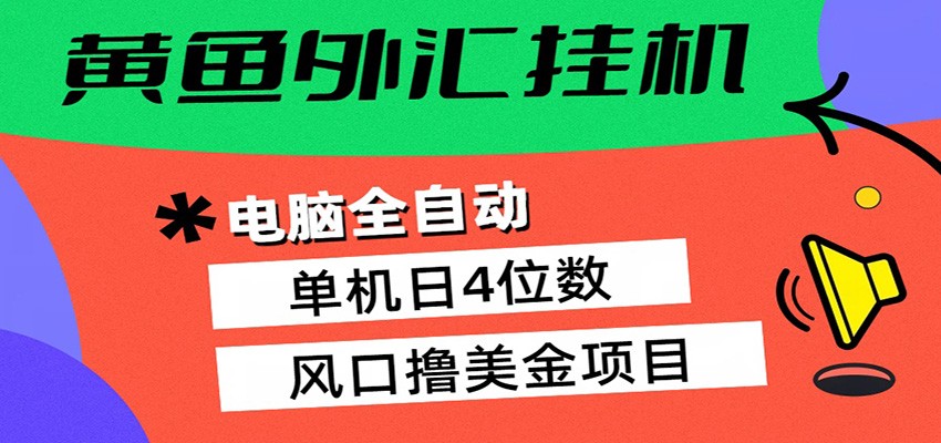 黄鱼外汇挂机：全自动赚美金、自动交易、风口项目云辞狐 ∞ 稳定更新轻创终点站