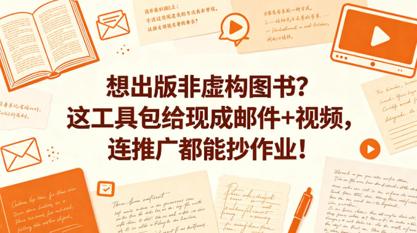 想出版非虚构图书？这工具包给现成邮件+视频，连推广都能抄作业！【原创双语字幕】云辞狐 ∞ 稳定更新轻创终点站