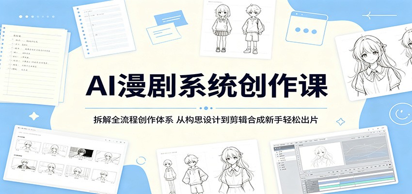 AI漫剧系统创作课：拆解全流程创作体系，从构思设计到剪辑合成新手轻松出片云辞狐 ∞ 稳定更新轻创终点站