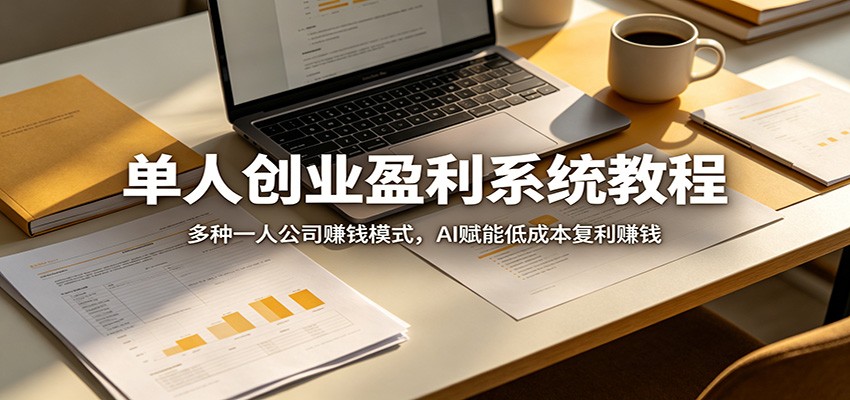 单人创业盈利系统教程：多种一人公司赚钱模式，AI赋能低成本复利赚钱云辞狐 ∞ 稳定更新轻创终点站