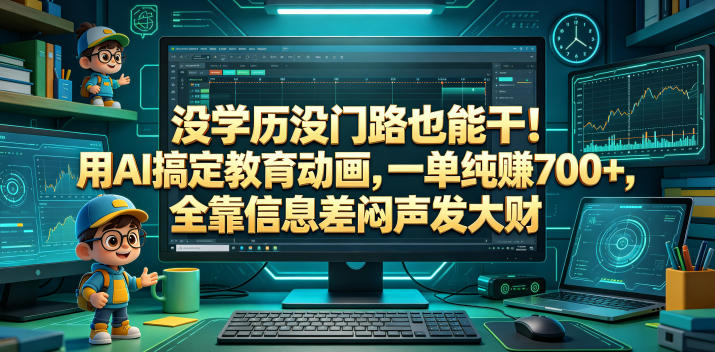 没学历没门路也能干！用AI搞定教育动画，一单纯賺700+，全靠信息差闷声发大财【揭秘】云辞狐 ∞ 稳定更新轻创终点站