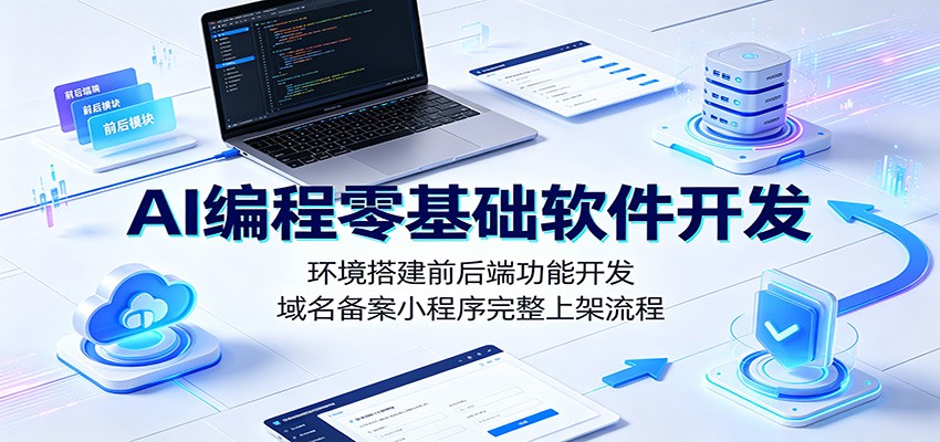 AI编程零基础软件开发：环境搭建前后端功能开发，域名备案小程序完整上架流程云辞狐 ∞ 稳定更新轻创终点站