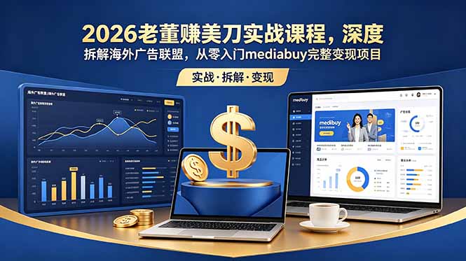 2026老董赚美刀实战课程，深度拆解海外广告联盟，从零入门mediabuy完整变现项目云辞狐 ∞ 稳定更新轻创终点站