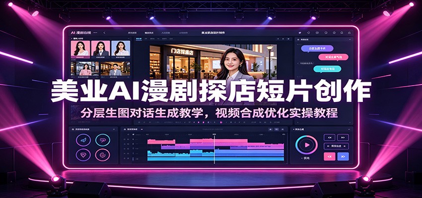 美业AI漫剧探店短片创作：分层生图对话生成教学，视频合成优化实操教程云辞狐 ∞ 稳定更新轻创终点站