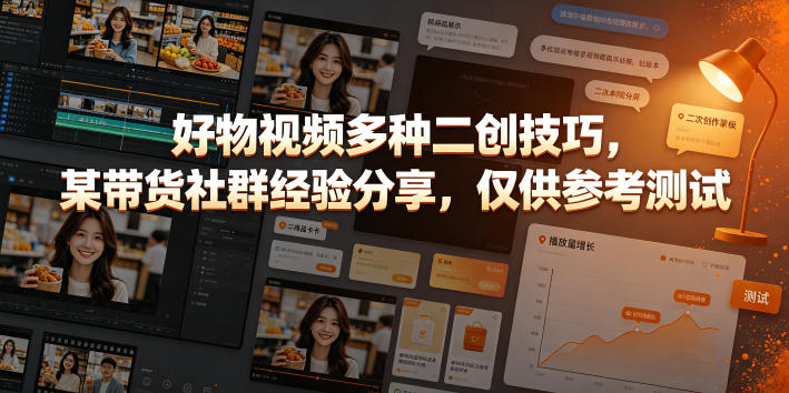 好物视频多种二创技巧，某带货社群经验分享，仅供参考测试云辞狐 ∞ 稳定更新轻创终点站