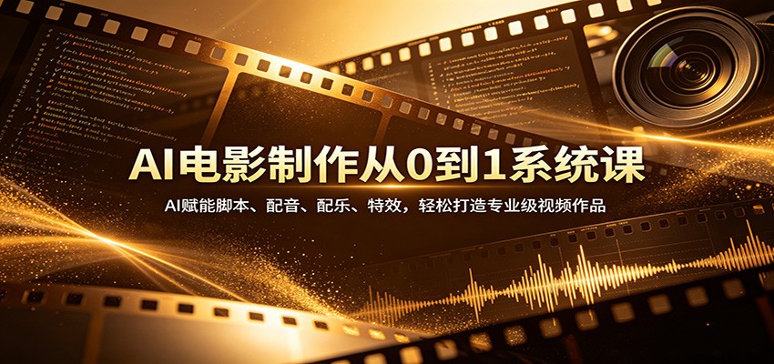 AI电影制作从0到1系统课：AI赋能脚本、配音、配乐、特效，轻松打造专业级视频作品云辞狐 ∞ 稳定更新轻创终点站