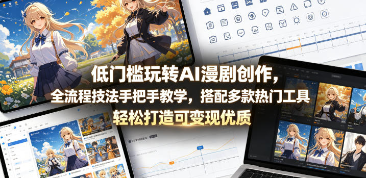 低门槛玩转AI漫剧创作，全流程技法手把手教学，搭配多款热门工具，轻松打造可变现优质作品云辞狐 ∞ 稳定更新轻创终点站