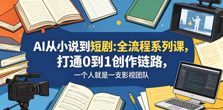 AI从小说到短剧全流程系列课，打通0到1创作链路，一个人就是一支影视团队云辞狐 ∞ 稳定更新轻创终点站