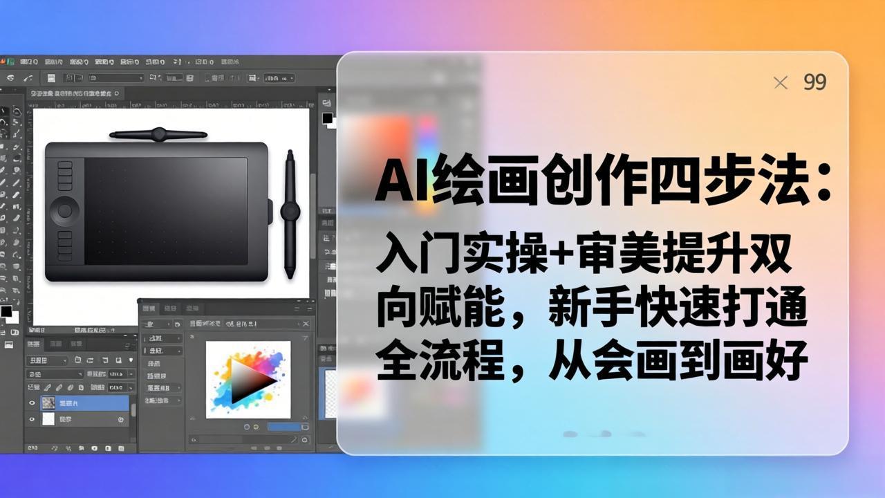 AI绘画创作四步法：入门实操+审美提升双向赋能，新手快速打通全流程，从会画到画好云辞狐 ∞ 稳定更新轻创终点站
