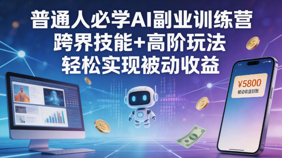 普通人必学AI副业训练营跨界技能+高阶玩法轻松实现被动收益云辞狐 ∞ 稳定更新轻创终点站