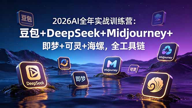 2026AI全年实战训练营：豆包+DeepSeek+Midjourney+即梦+可灵+海螺，全工具链云辞狐 ∞ 稳定更新轻创终点站