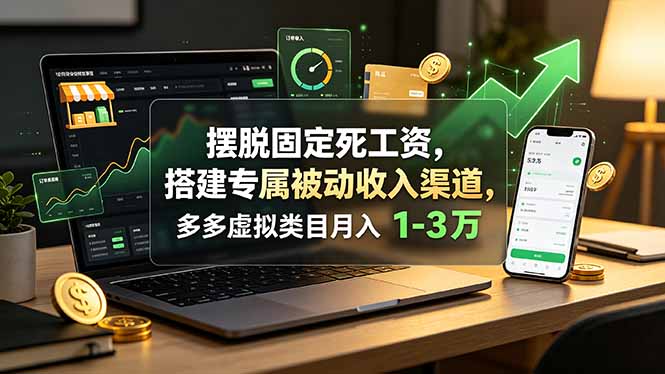 摆脱固定死工资，搭建专属被动收入渠道，多多虚拟类目月入 1-3 万云辞狐 ∞ 稳定更新轻创终点站