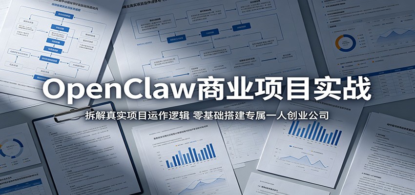 OpenClaw商业项目实战：拆解真实项目运作逻辑，零基础搭建专属一人创业公司云辞狐 ∞ 稳定更新轻创终点站