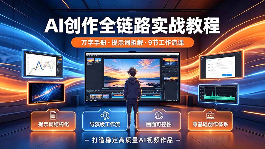 AI创作全链路实战教程｜万字手册·提示词拆解·9节工作流课，打造稳定高质量AI视频作品云辞狐 ∞ 稳定更新轻创终点站