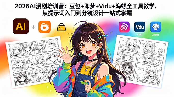 2026AI漫剧培训营：豆包+即梦+Vidu+海螺全工具教学，从提示词入门到分镜设计一站式掌握云辞狐 ∞ 稳定更新轻创终点站