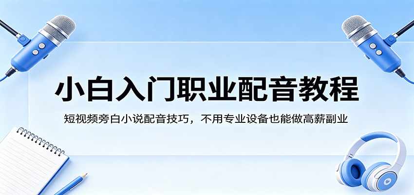 小白入门职业配音教程，短视频旁白小说配音技巧，不用专业设备也能做高薪副业云辞狐 ∞ 稳定更新轻创终点站
