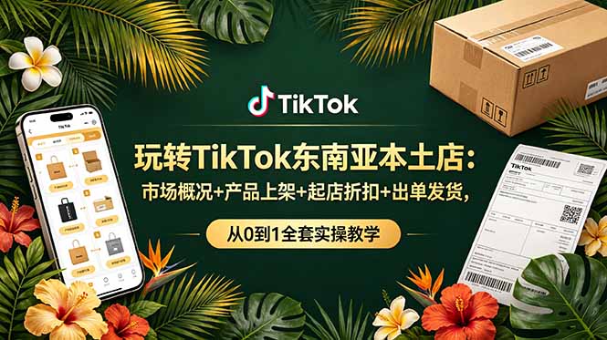 玩转TikTok东南亚本土店：市场概况+产品上架+起店折扣+出单发货，从0到1全套实操教学云辞狐 ∞ 稳定更新轻创终点站