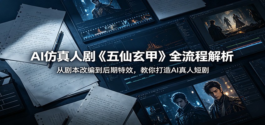 AI仿真人剧《五仙玄甲》全流程解析：从剧本改编到后期特效，教你打造AI真人短剧云辞狐 ∞ 稳定更新轻创终点站