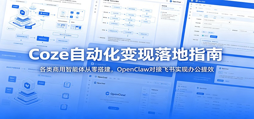 Coze自动化变现落地指南：各类商用智能体从零搭建，OpenClaw对接飞书实现办公提效云辞狐 ∞ 稳定更新轻创终点站