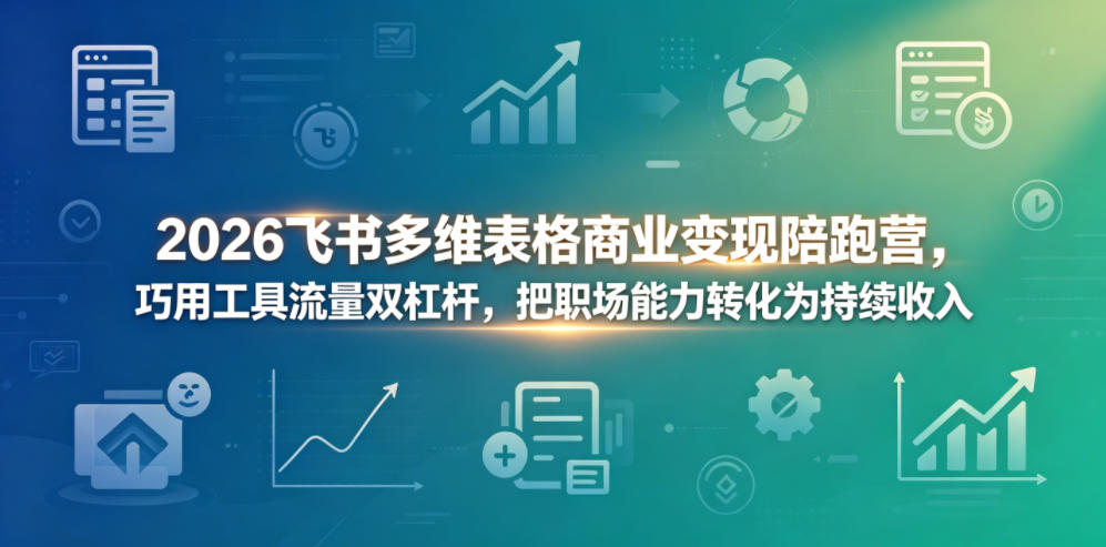 2026飞书多维表格商业变现陪跑营，巧用工具流量双杠杆，把职场能力转化为持续收入云辞狐 ∞ 稳定更新轻创终点站