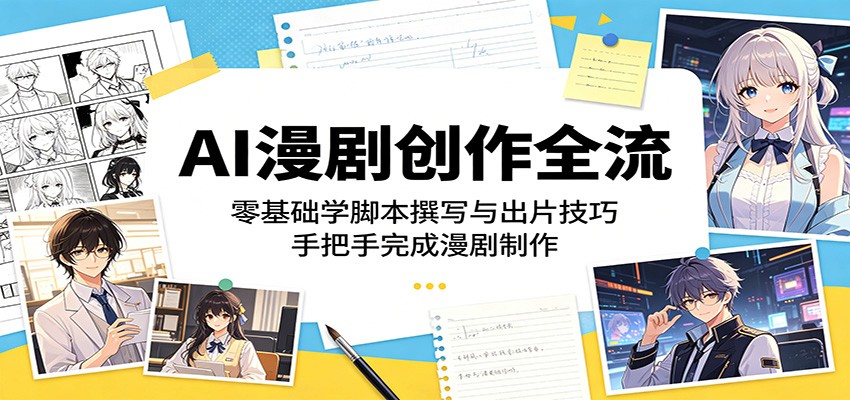 AI漫剧创作全流程：零基础学脚本撰写与出片技巧，手把手完成漫剧制作云辞狐 ∞ 稳定更新轻创终点站
