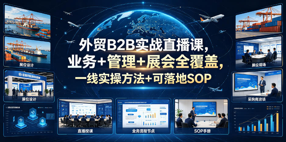 外贸B2B实战直播课，业务+管理+展会全覆盖，一线实操方法+可落地SOP云辞狐 ∞ 稳定更新轻创终点站