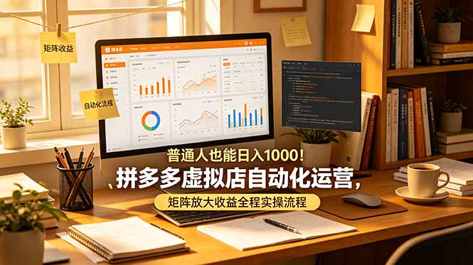 普通人也能日入 1000！拼多多虚拟店自动化运营，矩阵放大收益全程实操流程云辞狐 ∞ 稳定更新轻创终点站