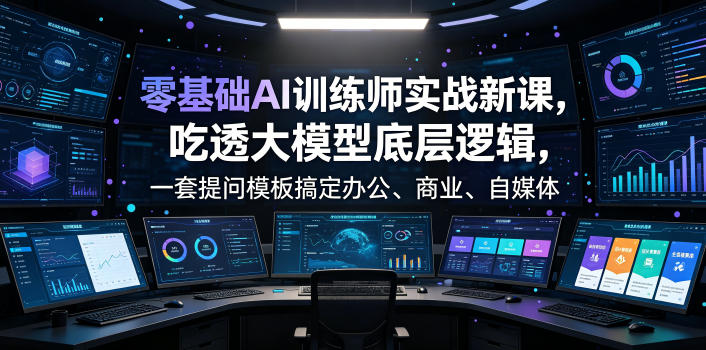 零基础AI训练师实战课，吃透大模型底层逻辑，一套提问模板搞定办公、商业、自媒体、设计、生活全场景AI落地应用云辞狐 ∞ 稳定更新轻创终点站