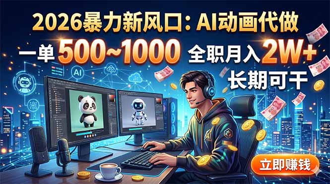 2026暴力新风口：AI动画代做，一单500~1000，全职月入2W+，长期可干云辞狐 ∞ 稳定更新轻创终点站