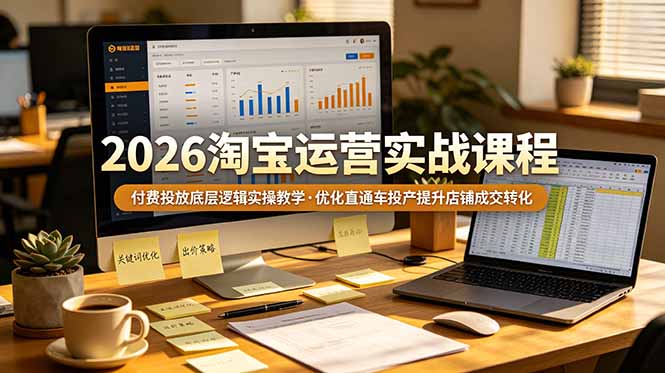 2026 淘宝运营实战课程，付费投放底层逻辑实操教学，优化直通车投产提升店铺成交转化云辞狐 ∞ 稳定更新轻创终点站