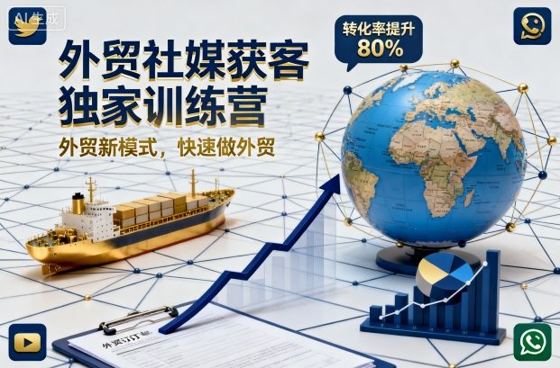 外贸社媒获客独家训练营，外贸新模式，快速做外贸(更新26年4月)云辞狐 ∞ 稳定更新轻创终点站
