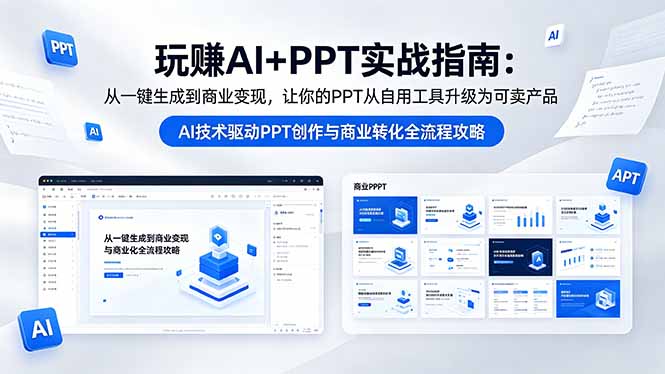 玩赚AI+PPT实战指南-更新5月13：从一键生成到商业变现，让你的PPT从自用工具升级为可卖产品云辞狐 ∞ 稳定更新轻创终点站