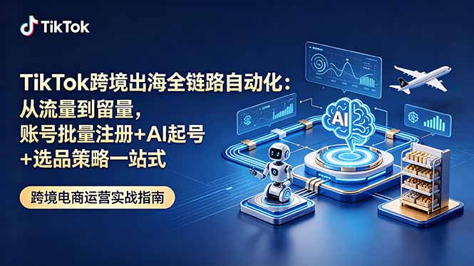 TikTok跨境出海全链路自动化：从流量到留量，账号批量注册+AI起号+选品策略一站式云辞狐 ∞ 稳定更新轻创终点站