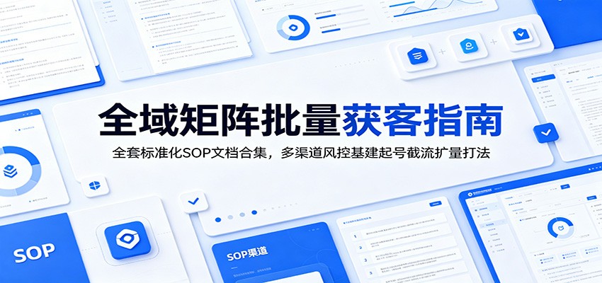 全域矩阵批量获客指南：全套标准化SOP文档合集，多渠道风控基建起号截流扩量打法云辞狐 ∞ 稳定更新轻创终点站
